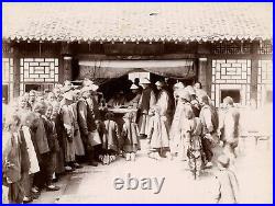 Antique Chinese Photograph from c. 1902 with Court Scene 11 x 9 in