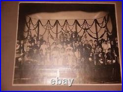 Antique College Play Mark Twain Group Albumen Print Photograph On 11X14 Cardbo