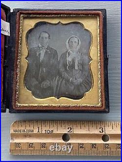 Antique Daguerreotype Husband Wife Portrait Identified Manchester Vermont Dean