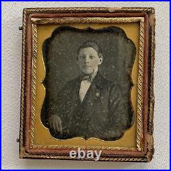 Antique Daguerreotype Photograph Full Double Case Mother & Son Woman Boy Child