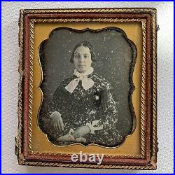 Antique Daguerreotype Photograph Full Double Case Mother & Son Woman Boy Child