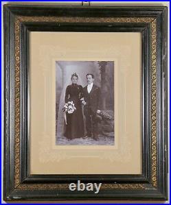 Antique Early 1900s Italian Wedding Photo Original Frame 13x15 Picture Vintage