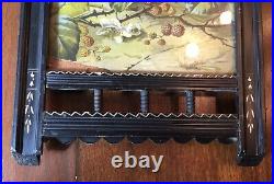Antique Eastlake Victorian Ebony Carved Picture Frame #7