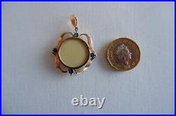 Antique Edwardian Period 9ct Gold & Sapphire Double Photo Locket C1905's 3.2g