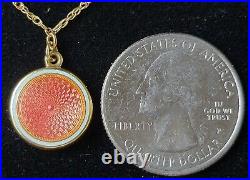 Antique Enamel 14k Gold Locket Pendant Necklace Estate Jewelry Sloan & Co 5.1g