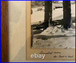 Antique European'winter Landscape' Original Photograph With Hand Pencil Signed