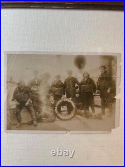 Antique Framed Photo Sinking Ship Survivors 1913