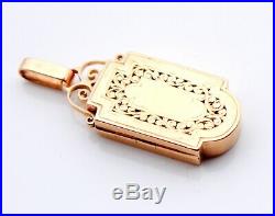 Antique French Pendant Picture Locket solid 18K rose Yellow Gold / 7.2 gr