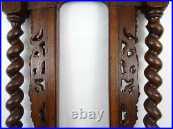 Antique French Wood Hand Carved Wall Picture Frame Twisted Column Black Forest
