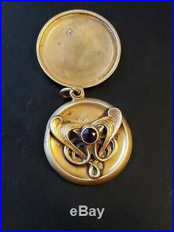 Antique Gold Filled Art Nouveau Era Locket Keepsake Picture Holder Pendant