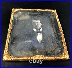 Antique Handsome Young FIERCE Man Daguerreotype Photo Photograph 1850s Victorian