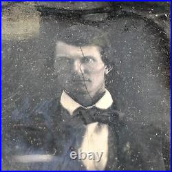 Antique Handsome Young FIERCE Man Daguerreotype Photo Photograph 1850s Victorian