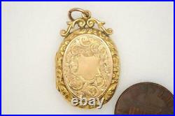 Antique Late Victorian English 9k Gold Back & Front Photo Memento Locket