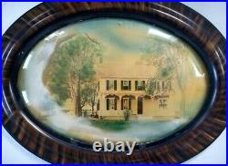 Antique Milford Delaware House Convex Bubble Glass Tiger Woods Frame Photo