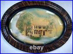 Antique Milford Delaware House Convex Bubble Glass Tiger Woods Frame Photo