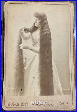 Antique Odd CDV Photograph Woman Long Hair