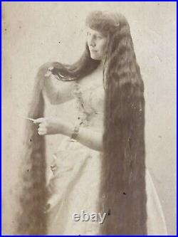 Antique Odd CDV Photograph Woman Long Hair