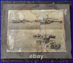 Antique Original Photo Harvesting 50 Acres A Day 52 Horses 22 Men Farming Photo