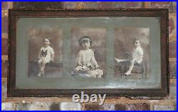 Antique Photo 1900 3 Children Portraits Boy Girl Stuffed Animal Columbus, GA