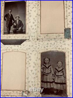 Antique Photo Album From Late 1800s/Early 1900s With Cabinet Cards & Tintypes