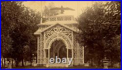 Antique Photo Cabinet Card SUMMER HOUSE GAZEBO ISLAND PARK TILTON N H by MOULTON