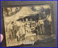 Antique Photo Hunting Fishing Trip Tent Girls Rifle Wild West Pioneer Western