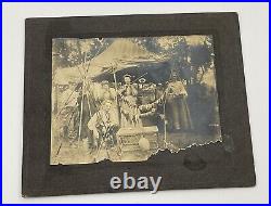 Antique Photo Hunting Fishing Trip Tent Girls Rifle Wild West Pioneer Western