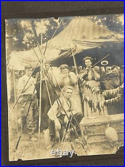 Antique Photo Hunting Fishing Trip Tent Girls Rifle Wild West Pioneer Western