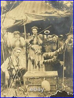 Antique Photo Hunting Fishing Trip Tent Girls Rifle Wild West Pioneer Western