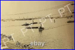 Antique Photo Original Early 1900s Kobe Japan Harbor Steamships Waterscape Scene