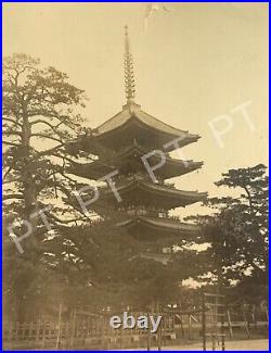Antique Photo Original Early 1900s Nara Japan Temple Buddhist