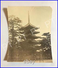Antique Photo Original Early 1900s Nara Japan Temple Buddhist