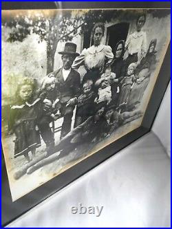 Antique Photograph Family of Twelve Professionally Framed