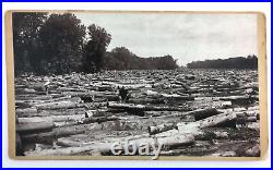 Antique Photograph Great Log Jam Grand Rapids Michigan Flood Disaster 1883