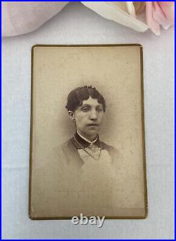 Antique Photograph Lady Portrait 1888 Berliner Gallery EDH Schutter 5x7 Signed