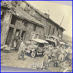 Antique Photograph Street View WW1 Bruges Bombing House