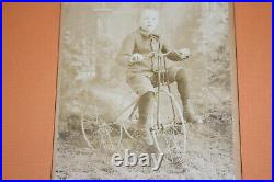 Antique RARE original Child BICYCLE Cabinet photo Cornwall Ontario