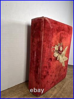 Antique Red Velvet Photo Photograph Album 1881 45 Total Photos Estate Sale