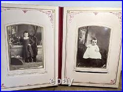 Antique Red Velvet Photo Photograph Album 1881 45 Total Photos Estate Sale