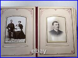 Antique Red Velvet Photo Photograph Album 1881 45 Total Photos Estate Sale