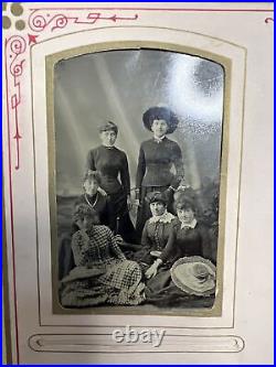 Antique Red Velvet Photo Photograph Album 1881 45 Total Photos Estate Sale