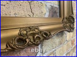 Antique Rococo Baroque Gold Gilt & Gesso Detail Wooden Picture Frame, Large