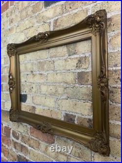 Antique Rococo Baroque Gold Gilt & Gesso Detail Wooden Picture Frame, Large