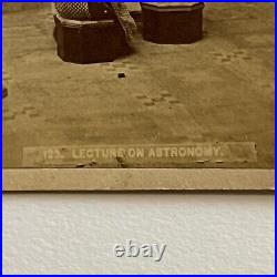 Antique Stereoview Photograph Card Children Astronomy Moon Stars Telescope