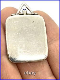 Antique Sterling Silver Sapphire Picture Frame Pendant. Lot207
