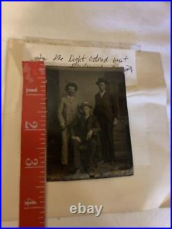 Antique Tin Type Photograph Photo 3 Men Thomas king