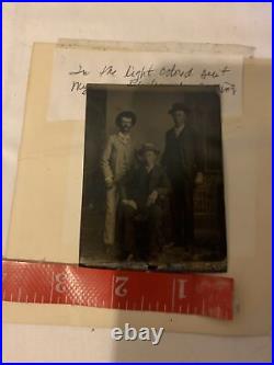 Antique Tin Type Photograph Photo 3 Men Thomas king