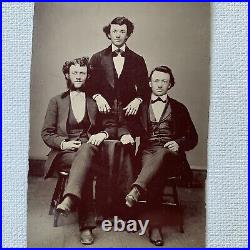 Antique Tintype Group Photograph Handsome Young Men Man Fabulous Hair Gay Int