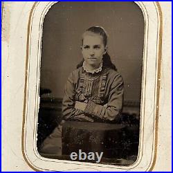 Antique Tintype Photograph Album 18 Children Lot Post Mortem Hidden Mother