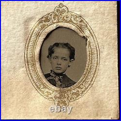 Antique Tintype Photograph Album Men Women Children Lot 52 Miniature Tiny Gem